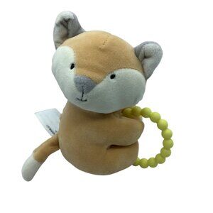 Animal Adventure Fox Baby Plush Toy Teether Teething Ring Stuffed Animal 4.5"